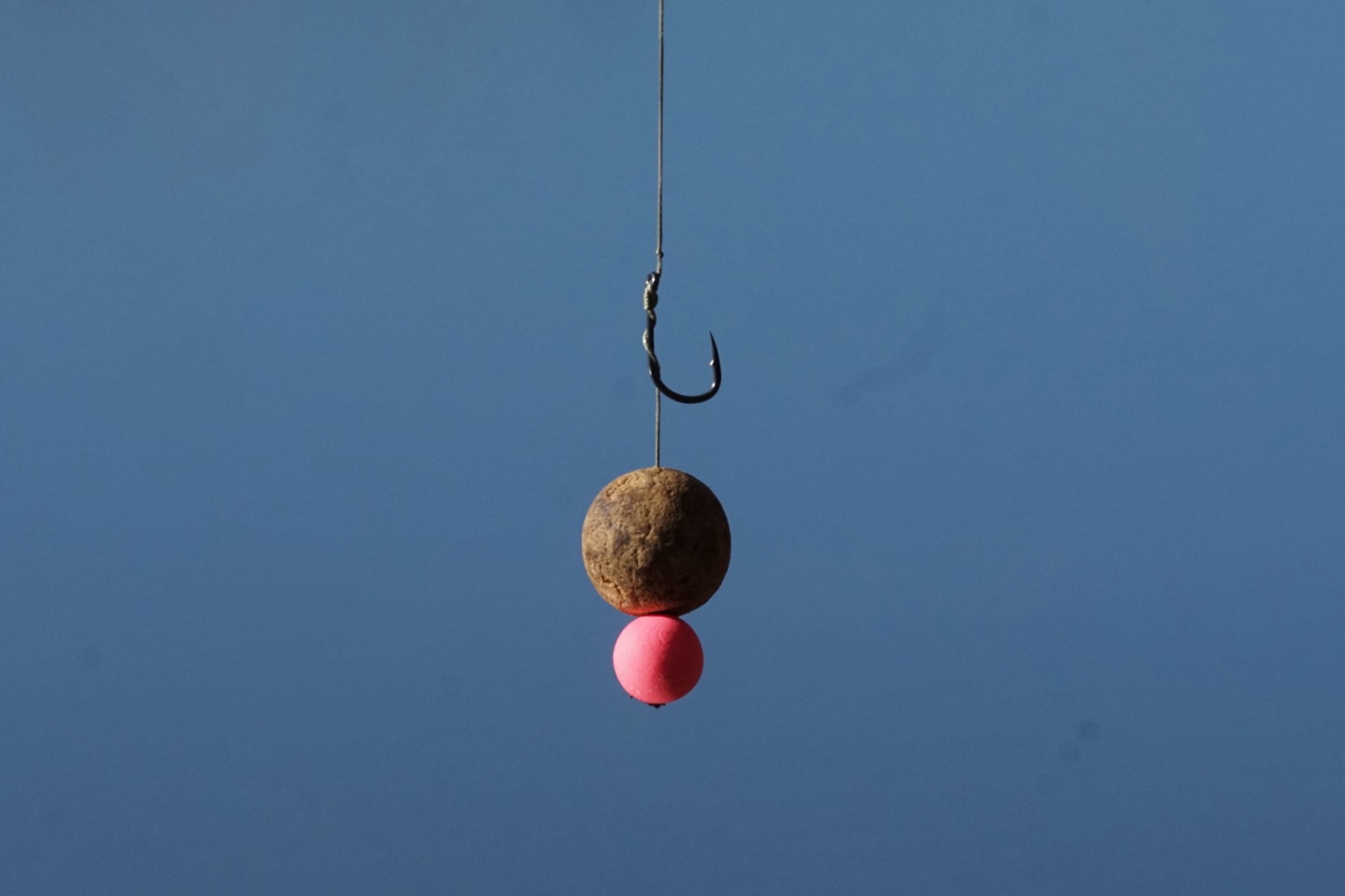 Haken mit Krillboilie und pinkem Pop-up